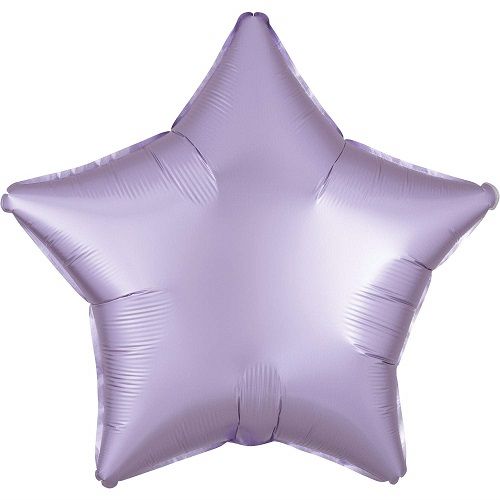 Chrome Lavander Star - 18&quot; Helium Filled Foil Balloon, Ribbon