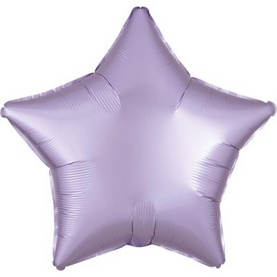 Chrome Lavander Star - 18&quot; Helium Filled Foil Balloon, Ribbon