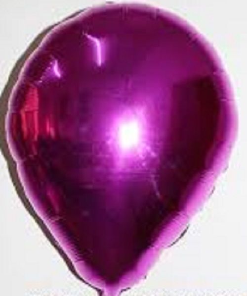 Metallic Fuschia Latex Shape - 18&quot; Helium Filled Foil Balloon, Ribbon
