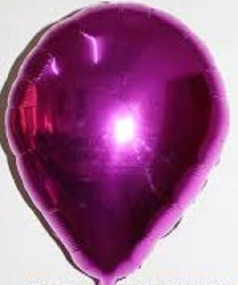 Metallic Fuschia Latex Shape - 18&quot; Helium Filled Foil Balloon, Ribbon