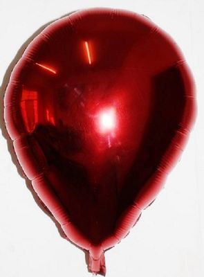 Metallic Red Latex Shape - 18&quot; Helium Filled Foil Balloon, Ribbon