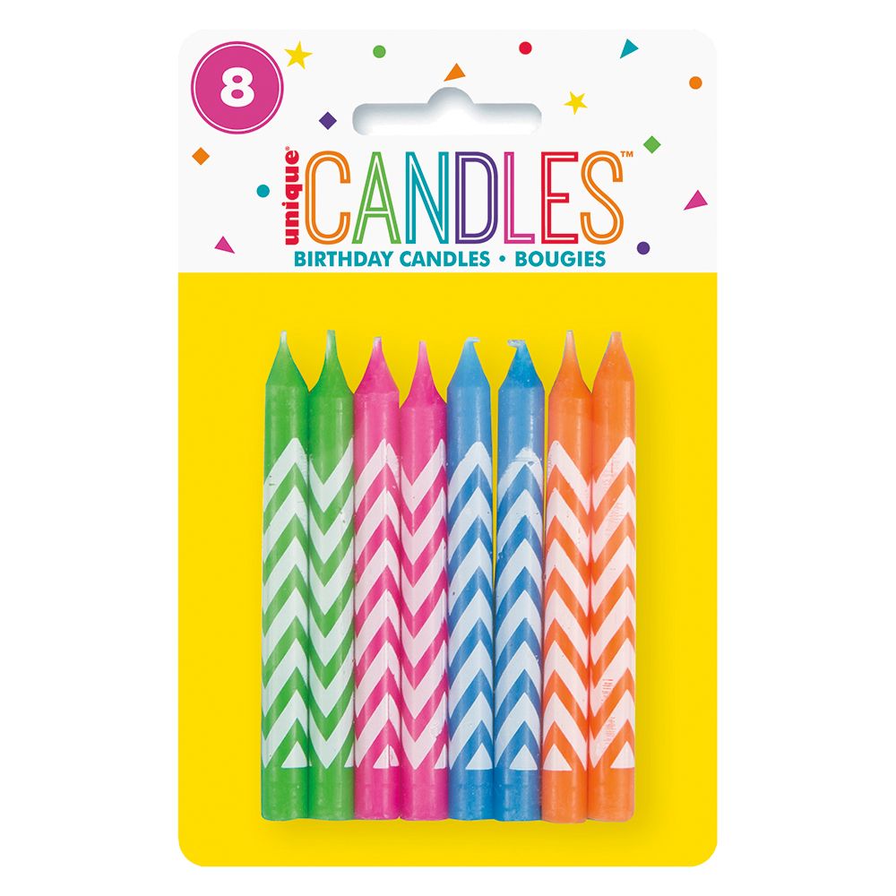 Chevron Candles - Mulit 8ct