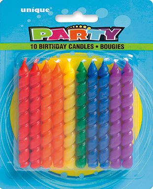 Rainbow Spiral Candle 10ct