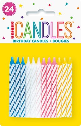 Spiral Candle - Multi-Colored 24ct