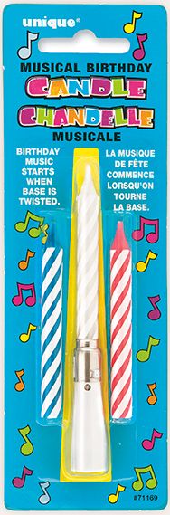 Twist On Musical Holder w/ 3 Candles