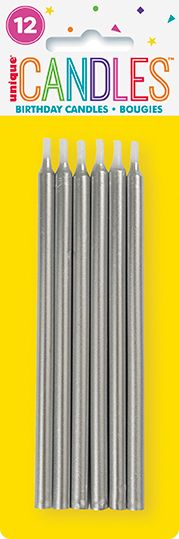 5&quot; Candles - Silver 12ct
