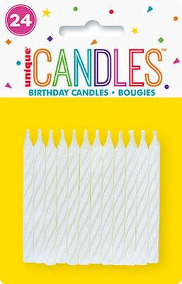 Spiral Candle - White 24ct