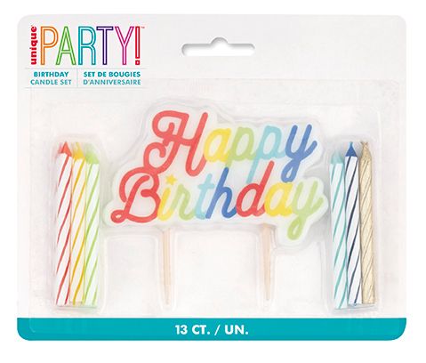 Large Happy Bday Pick w/Multi Candles - 13pcs