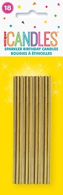 4&quot; Sparkle Candles - Gold 18ct