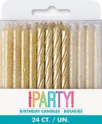 Spiral Candle - Gold Glitter 24ct