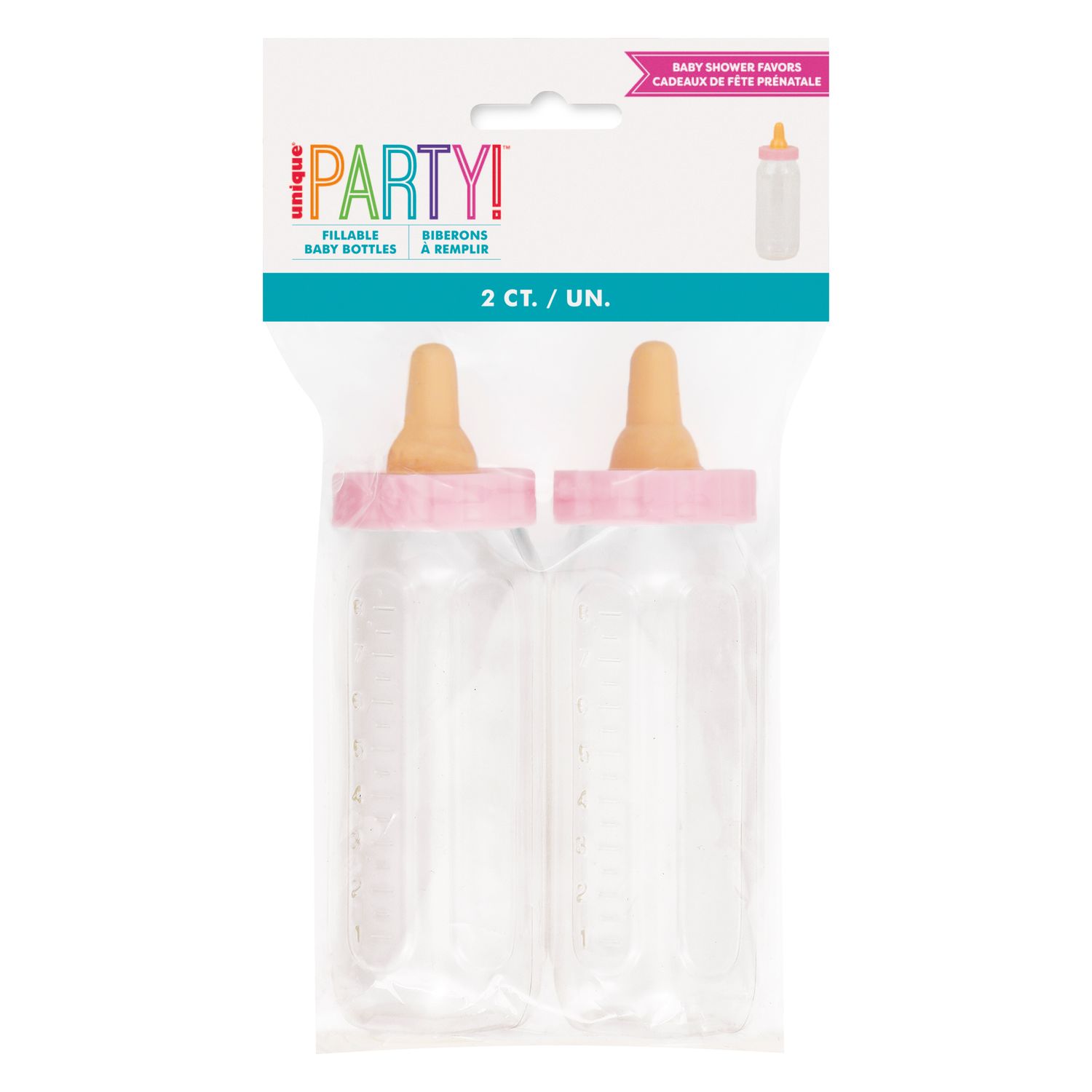 2.5&quot; Fillable Bottles - Pink 2ct