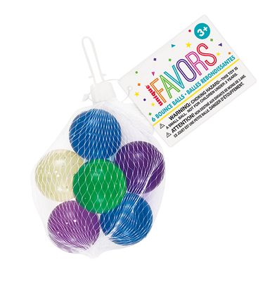 Bounce Balls Clear Glitter - 6 Ct Net Bag