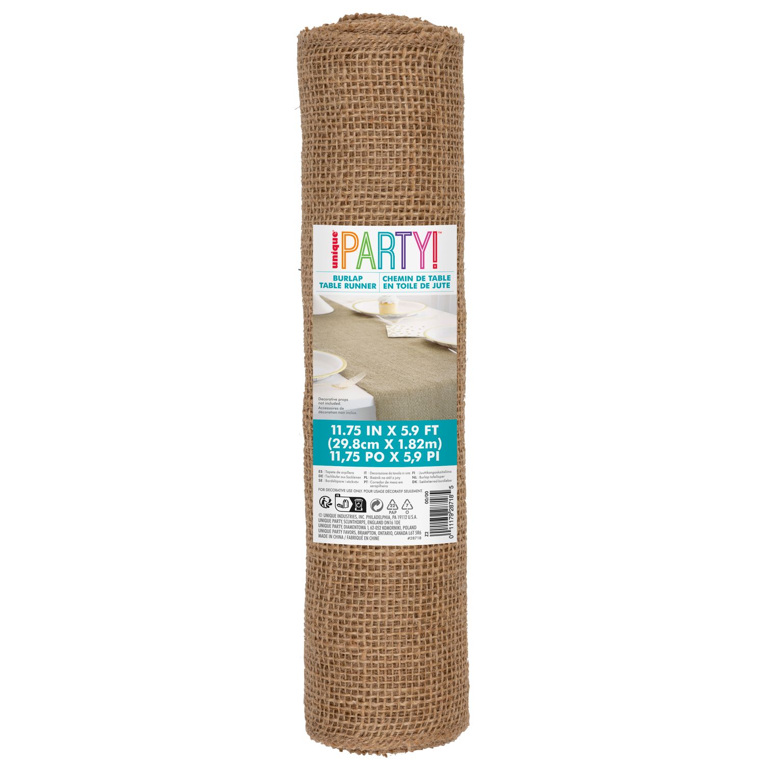 Burlap Tabler Runner 5.9ft