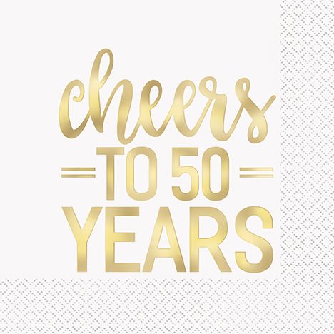 Cheers To 50 Years - Gold Luncheon Napkins 16ct
