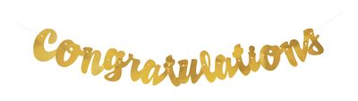 Congratulations Gold Script Banner