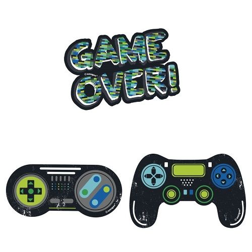 Gamer Birthday Jumbo Vinyl Stickers  3ct
