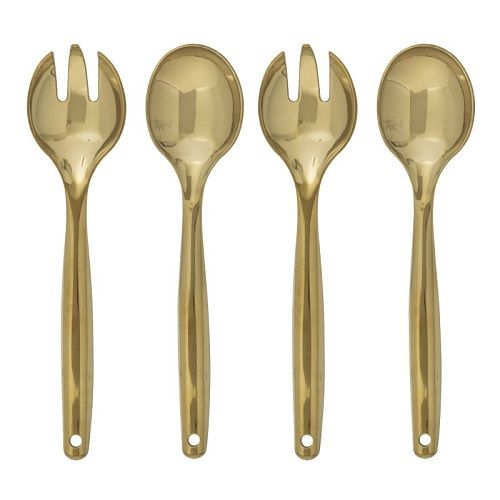 Gold Plastic Serving Utensils Set  4pc