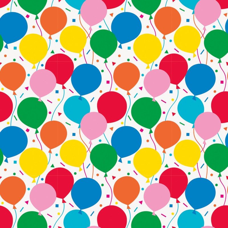 Gift Wrap 5&#39; X 30&quot; - Colorful Balloons