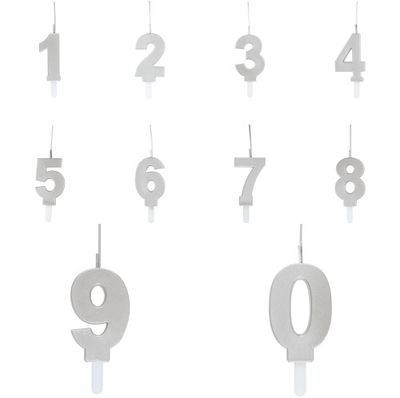 Silver Sparkler Topped Birthday Candle - 