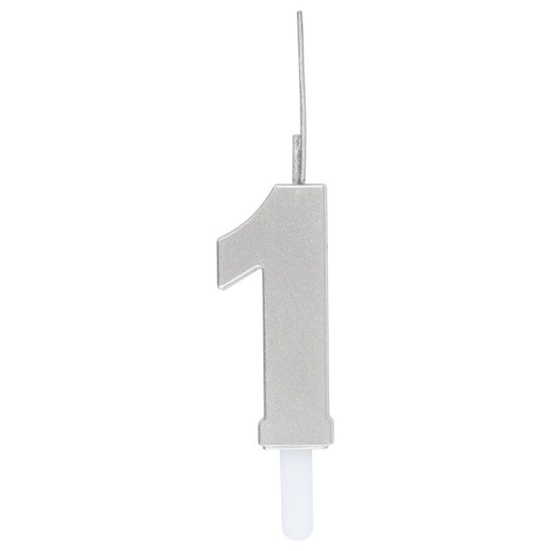 Silver Sparkler Topped Birthday Candle - , Style: 1