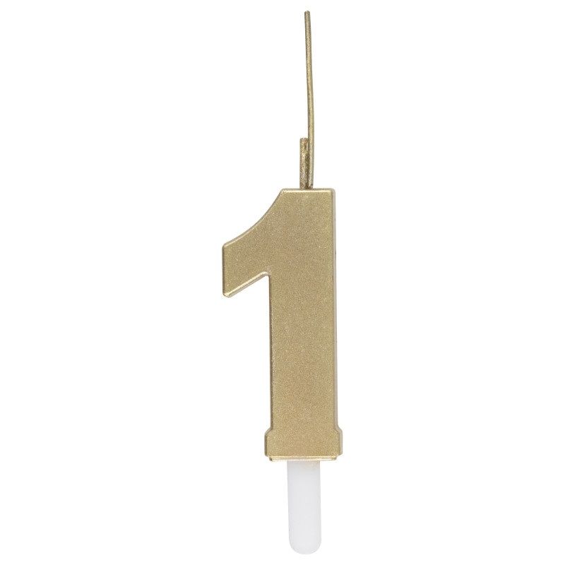 Gold Sparkler Topped Birthday Candle - , Style: 1