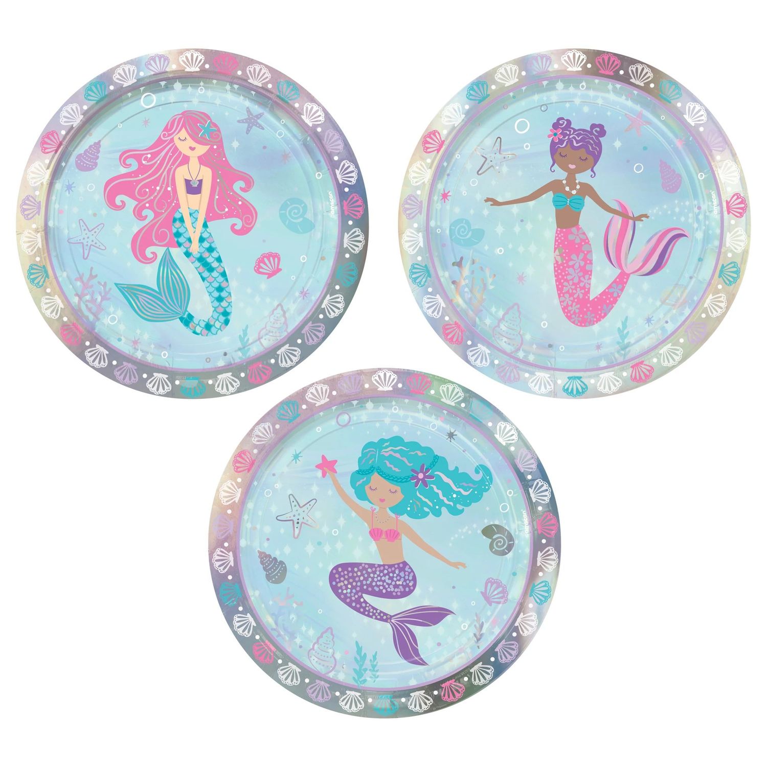 Shimmering Mermaid 7&quot; Dessert Plates 8ct