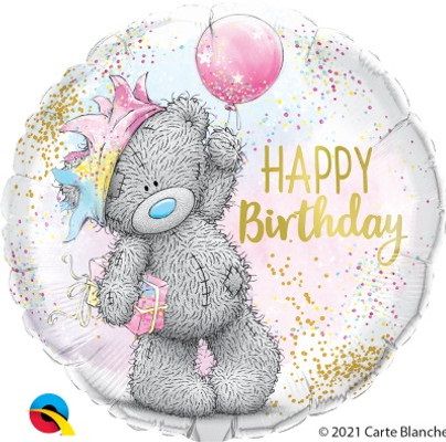 Happy Birthday Tatty Teddy Bear - 18&quot; Helium Filled Foil Balloon, Ribbon