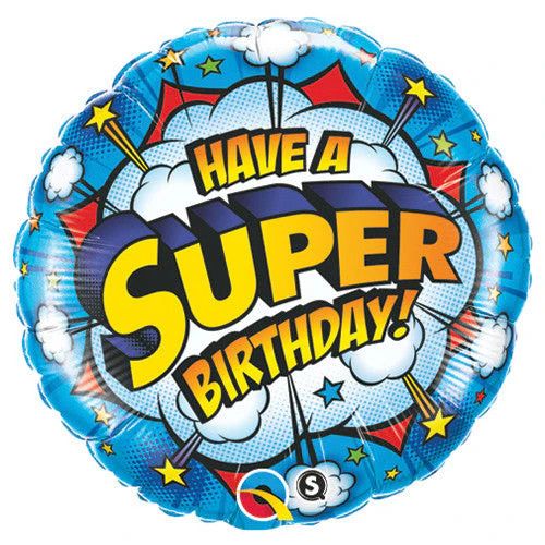 Have a Super Birthday - 18&quot; Helium Filled Foil Balloon, Ribbon
