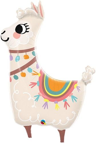 Llama Lovable - 45&quot; Helium Filled Foil Balloon, Ribbon