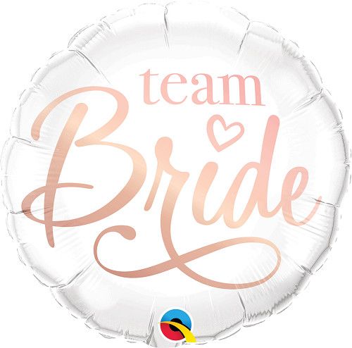 Team Bride - 18&quot; Helium Filled Foil Balloon, Ribbon
