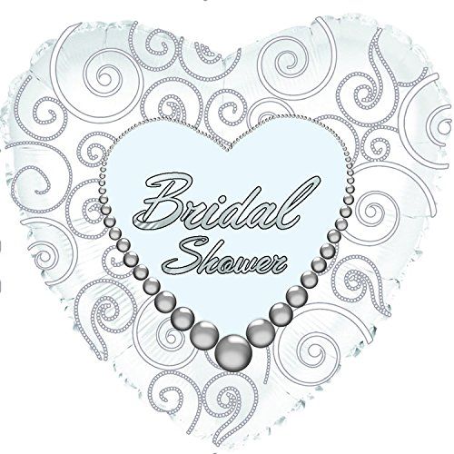 Bridal Shower Pearl&#39;s - 18&quot; Helium Filled Foil Balloon, Ribbon