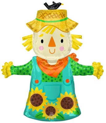 Fall Scarecrow - 36&quot; Helium Filled Foil Balloon, Ribbon