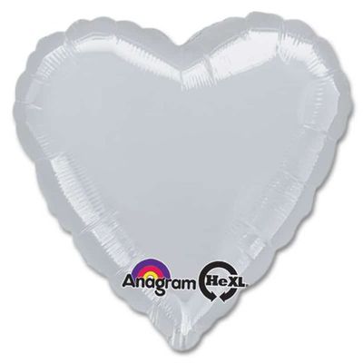 Metallic Silver  - 32&quot; Helium Filled Foil Balloon, Ribbon