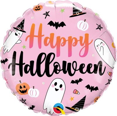 Halloween Cute Ghosts - 18&quot; Helium Filled Foil Balloon, Ribbon