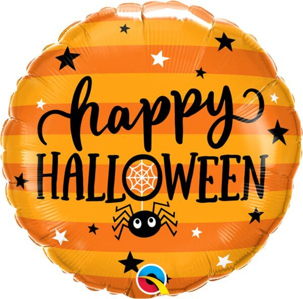 Halloween Spider and Stars - 18&quot; Helium Filled Foil Balloon, Ribbon