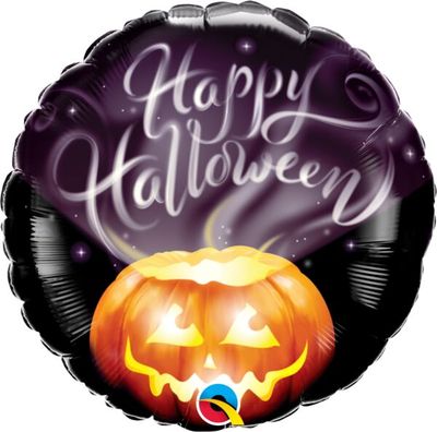 Halloween Wispy Smoke - 18&quot; Helium Filled Foil Balloon, Ribbon