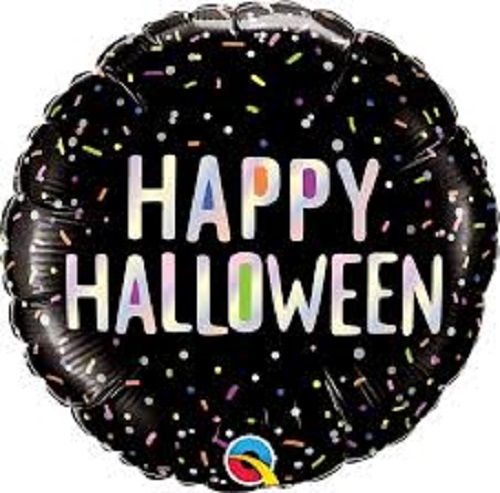 Halloween Sprinkles - 18&quot; Helium Filled Foil Balloon, Ribbon