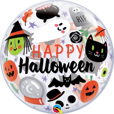 Everything Halloween - 22&quot; Helium Filled Bubble Balloon, Ribbon