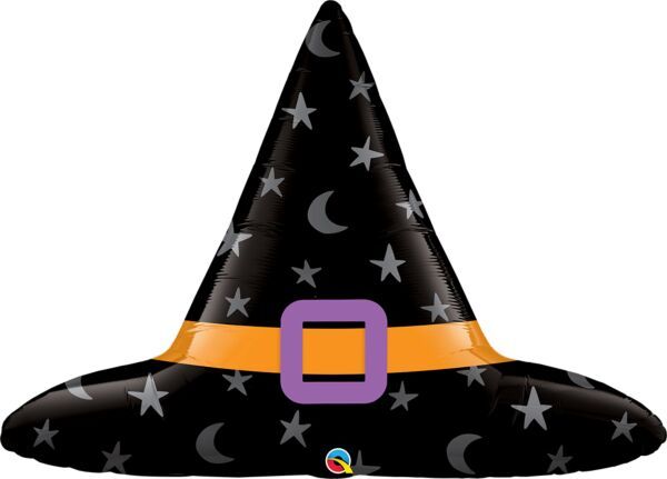 Witch&#39;s Hat - 40&quot; Helium Filled Foil Balloon, Ribbon