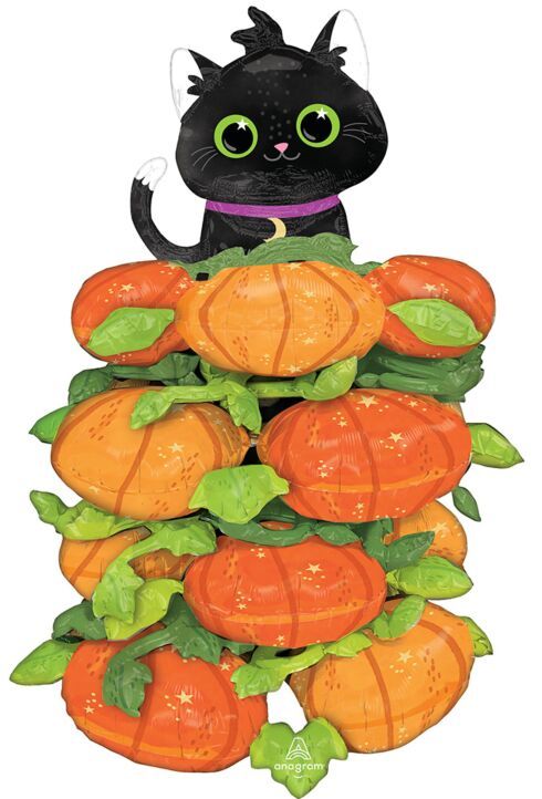 Halloween Cat &amp; Pumpkin Balloon Stacker Kit