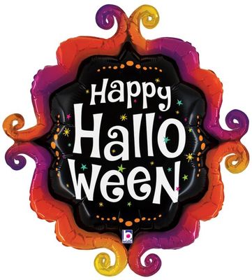 Halloween Fancy Frame - 36&quot; Helium Filled Foil Shaped Balloon, Ribbon