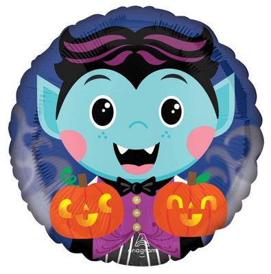 Cute Vampire - 17&quot; Helium Filled Foil Shaped Balloon, Ribbon