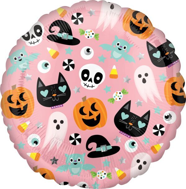 Fun Halloween Icons - 17&quot; Helium Filled Foil Shaped Balloon, Ribbon