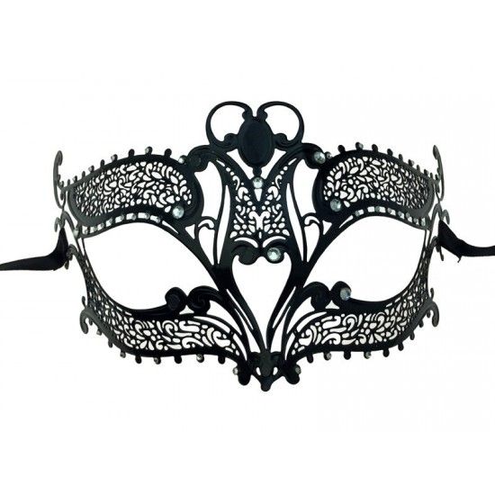 Metal Laser Cut Venetian Mask Black