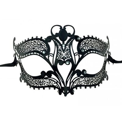 Metal Laser Cut Venetian Mask Black