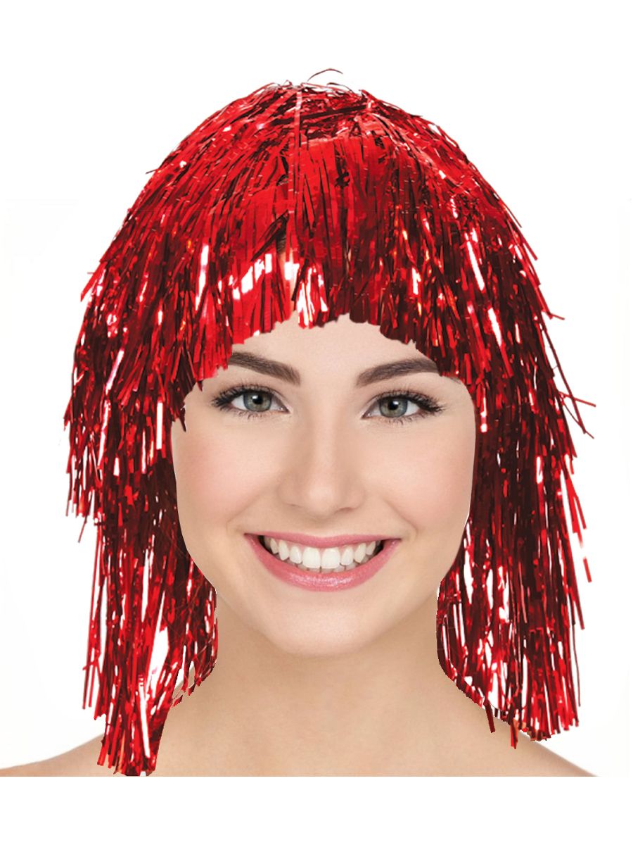 Tinsel Wig - Red