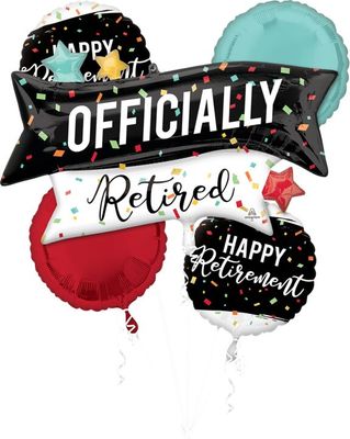 Bouquet Retirement- Helium Filled Foil Balloon, Ribbon and Basic Weight