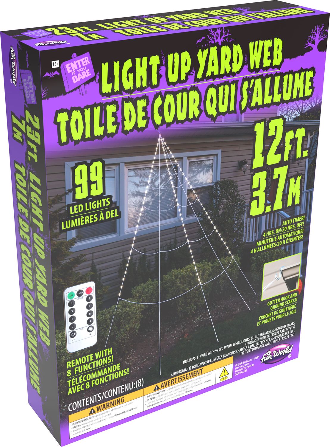 12&#39; Light Up LED Yard Web