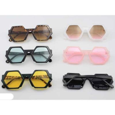 Glasses - 6 Sided Frames Colored Lenses