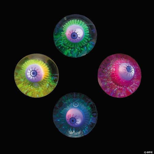 Light-Up Eyeball Glittered Water Bouncy Balls